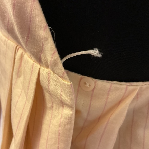 7. Zara Beige Pinstripe Pleated Sleeveless Top Size Large - Picture 7 of 9